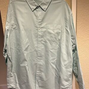 American Eagle Outfitters Men's Soft Blue Button Down Shirt
